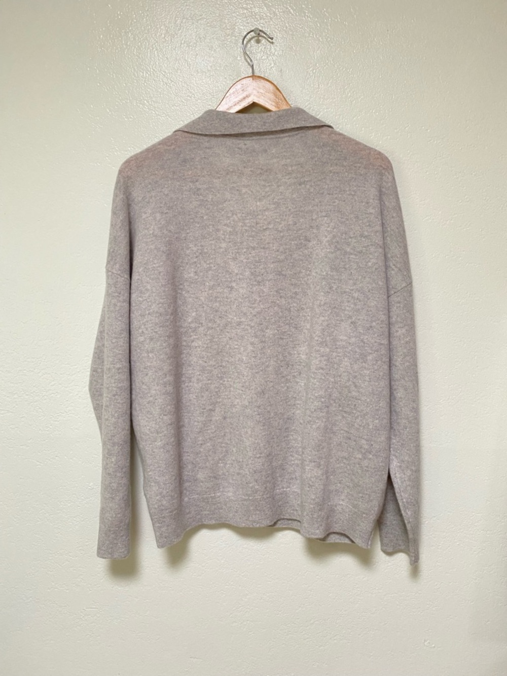 Garnet Hill Essential 100% Cashmere Polo Sweater - Picture 3 of 9